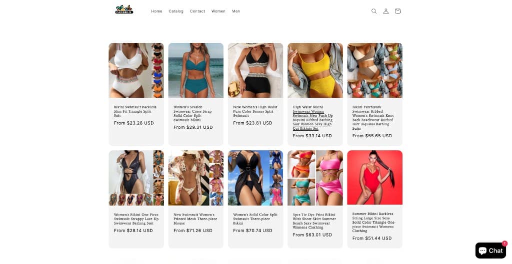 Screenshot: Caribbean catalog