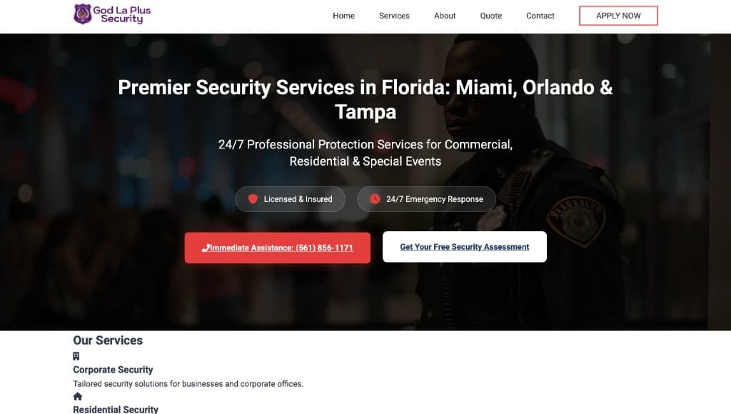 Screenshot: God La Plus Security