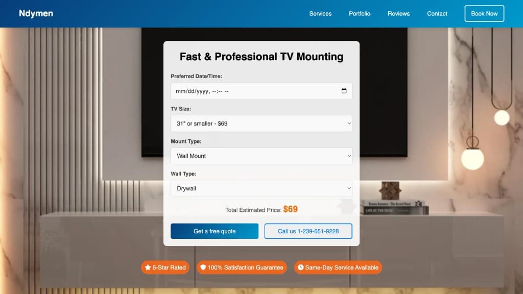 Screenshot: Ndymen TV mounting