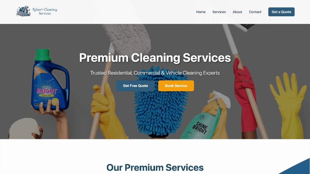 Screenshot: Robert Cleaning Services